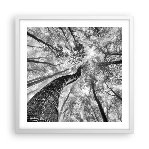 Affiche dans un cadre blanc - Poster - Course vers la lumière - 50x50 cm