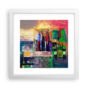 Affiche dans un cadre blanc - Poster - Relations et émotions - 30x30 cm