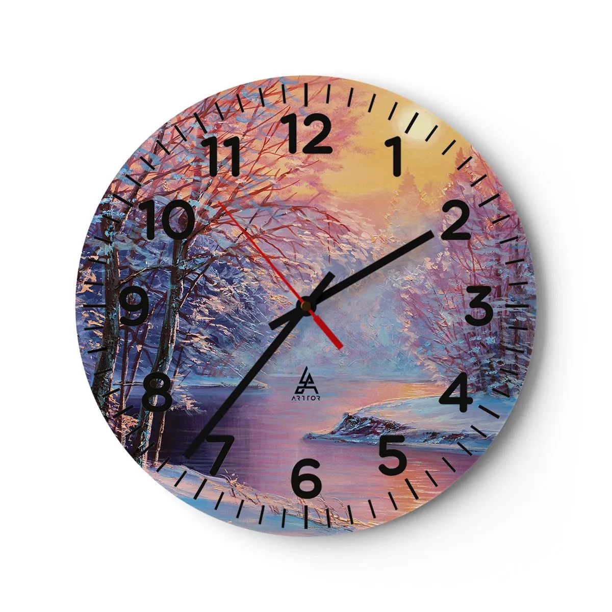 Horloge murale - Pendule murale - Couleurs d'hiver - 40x40 cm