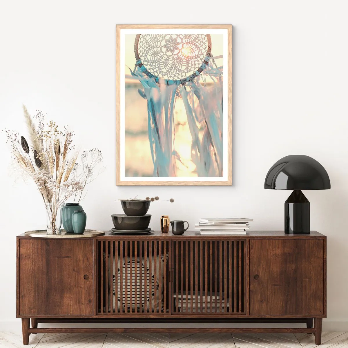 Affiche dans un chêne clair - Poster - Totem en dentelle - 61x91 cm