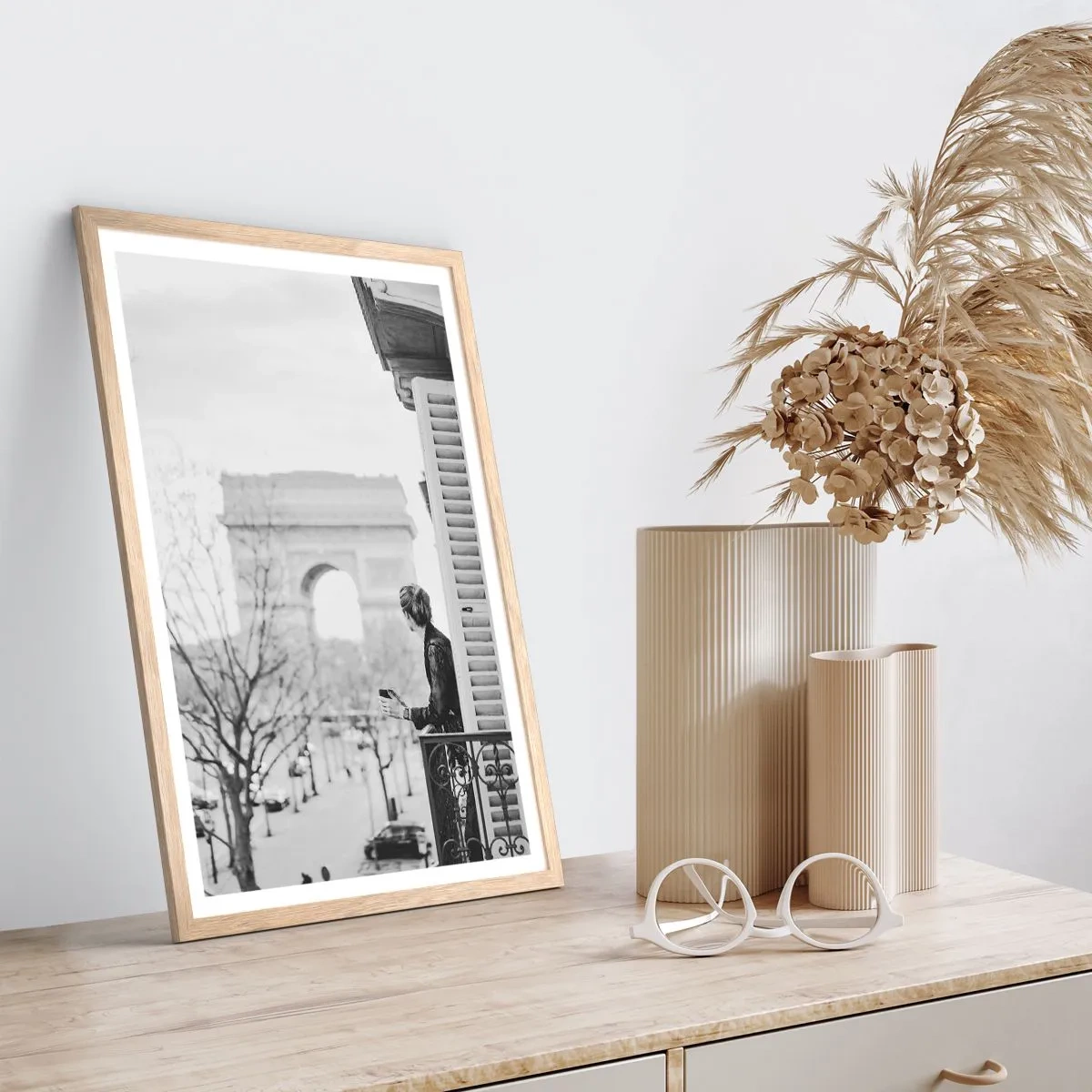 Affiche dans un chêne clair - Poster - Chambre avec vue - 61x91 cm