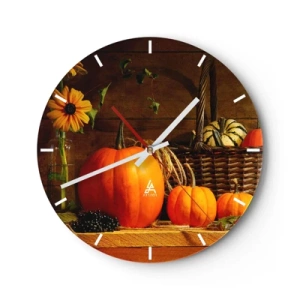 Horloge murale - Pendule murale - Une composition rustique - cadeaux d'automne - 40x40 cm