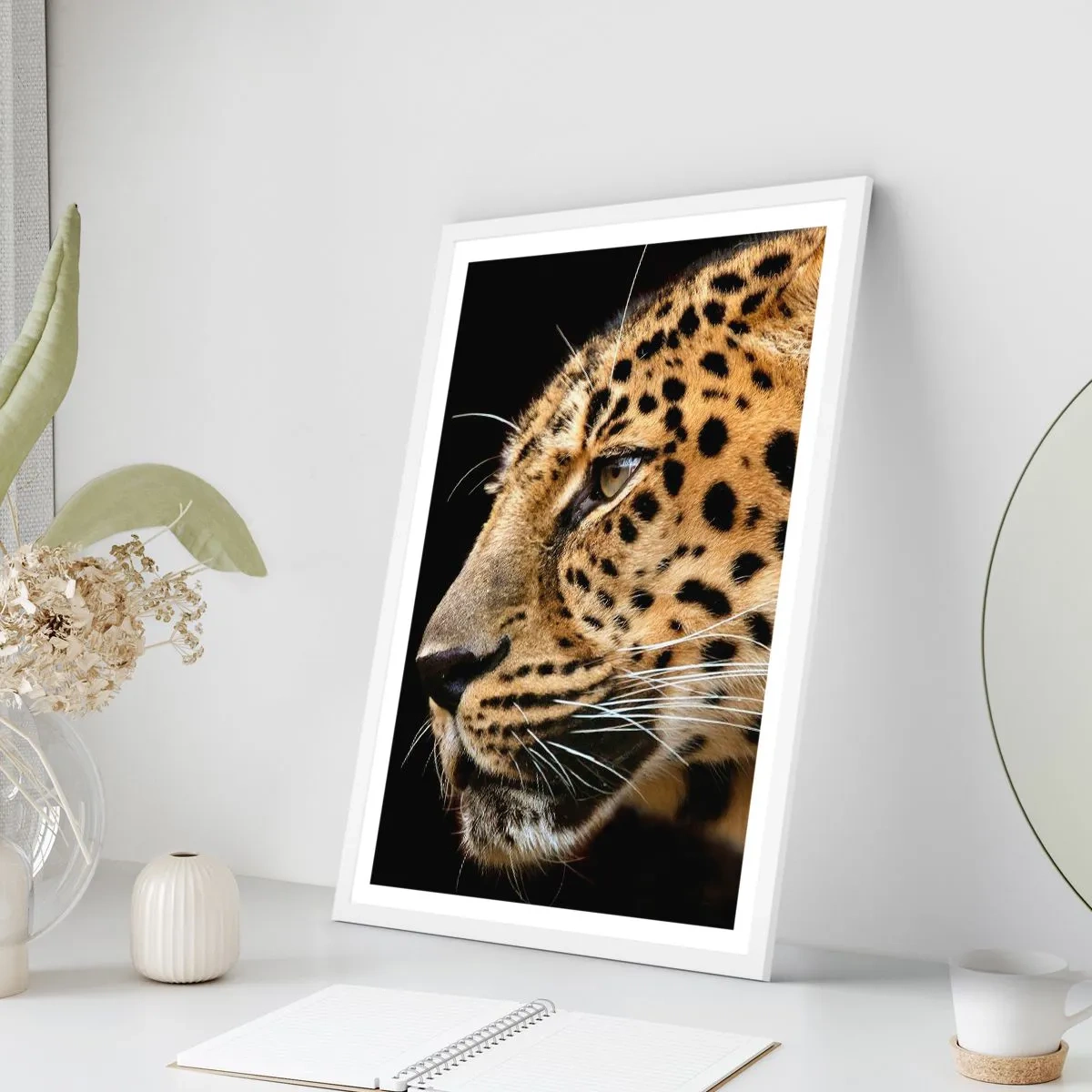 Affiche dans un cadre blanc - Poster - Calme, concentré, prêt - 30x40 cm