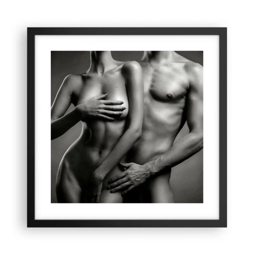 Affiche dans un cadre noir - Poster - Adam et Eve - 40x40 cm