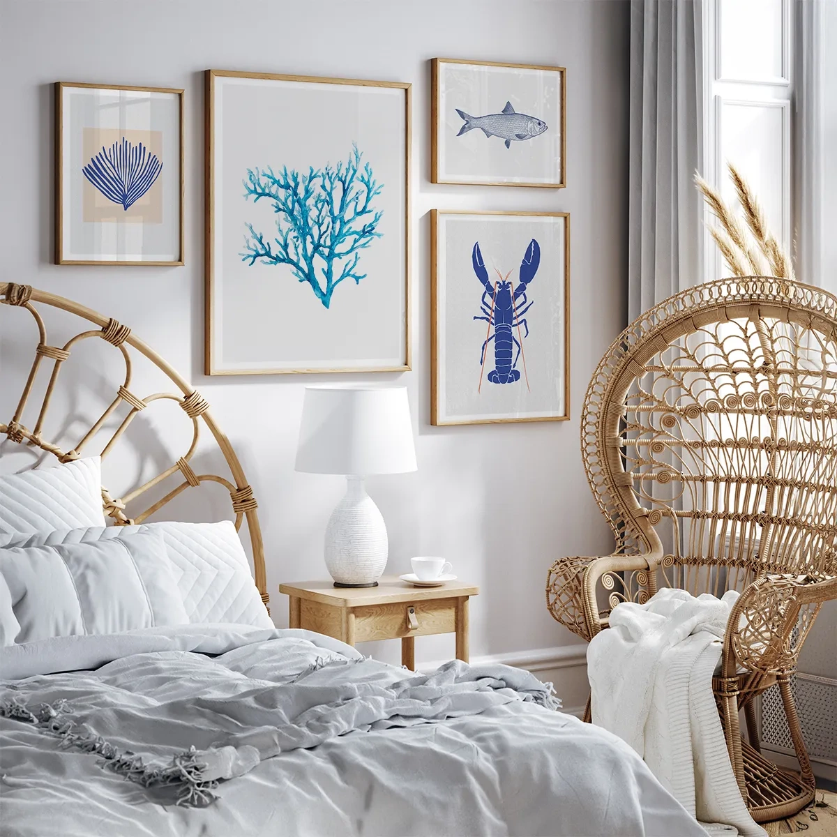 Hamptons bedroom - Inspiration pour la chambre