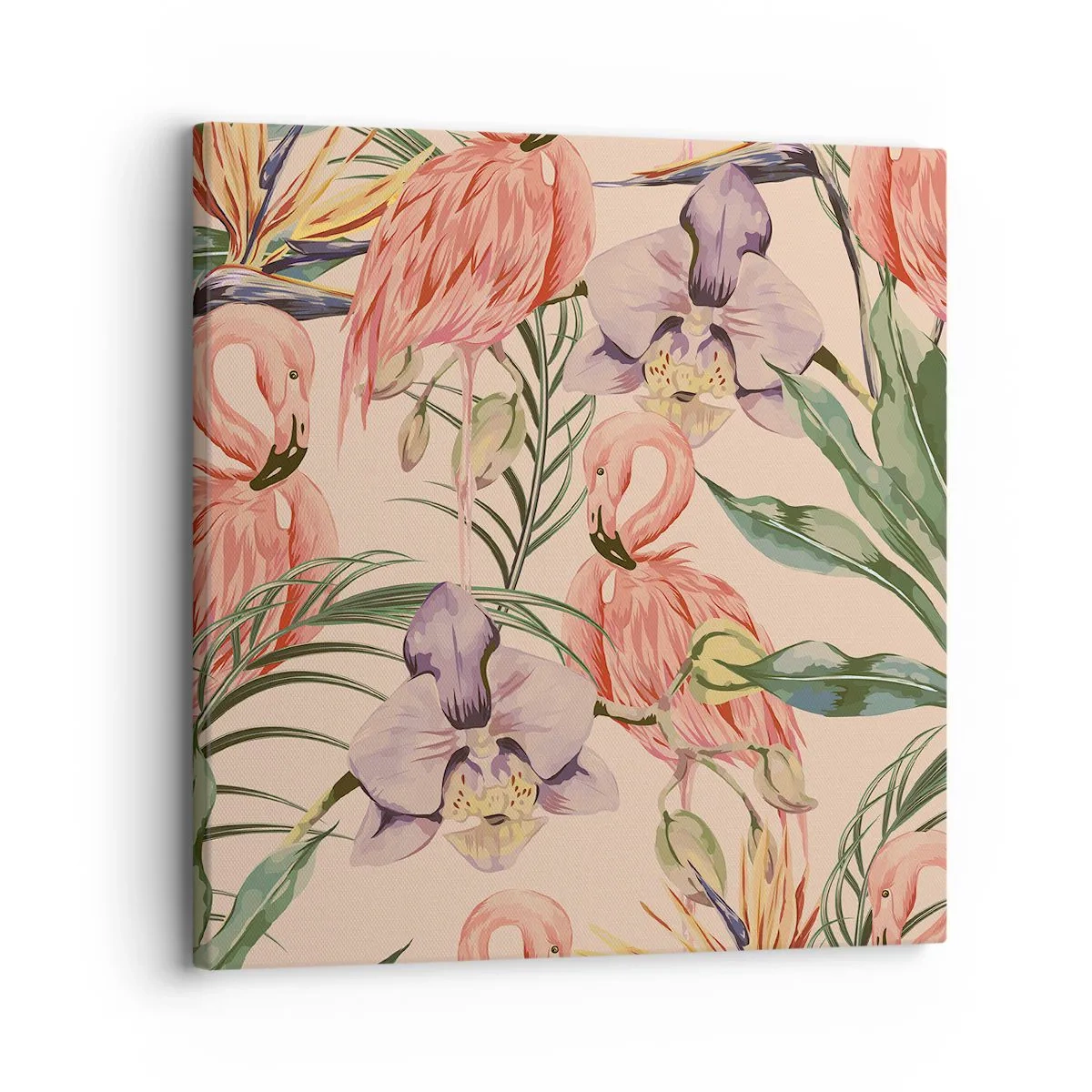 Impression sur toile - Image sur toile - Ballet rose dans les fleurs - 30x30 cm