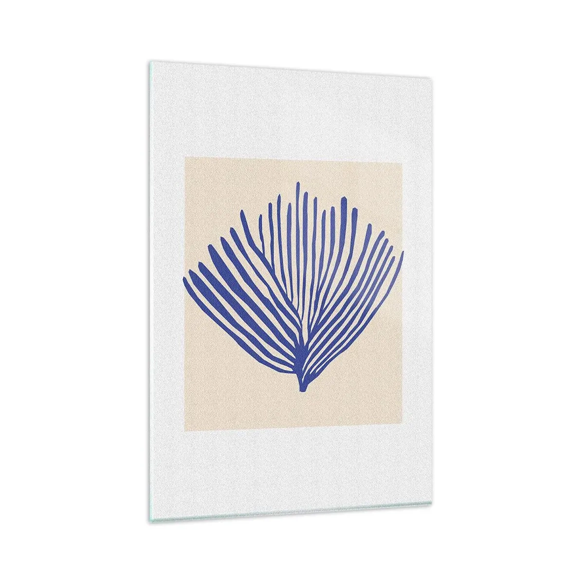 Impression sur verre - Image sur verre - Éventail bleu - 80x120 cm