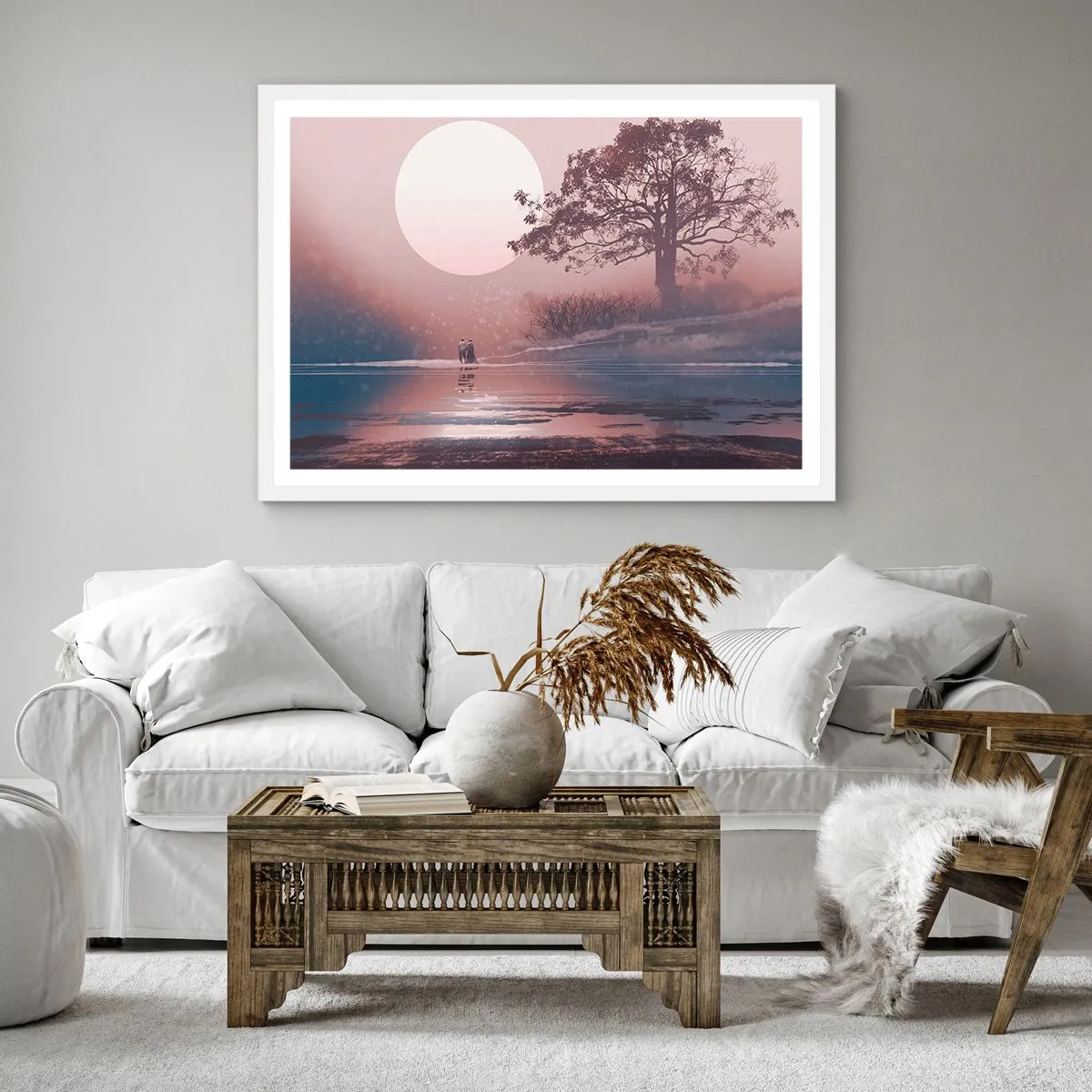 Affiche dans un cadre blanc - Poster - Merveilles de la nuit - 60x60 cm