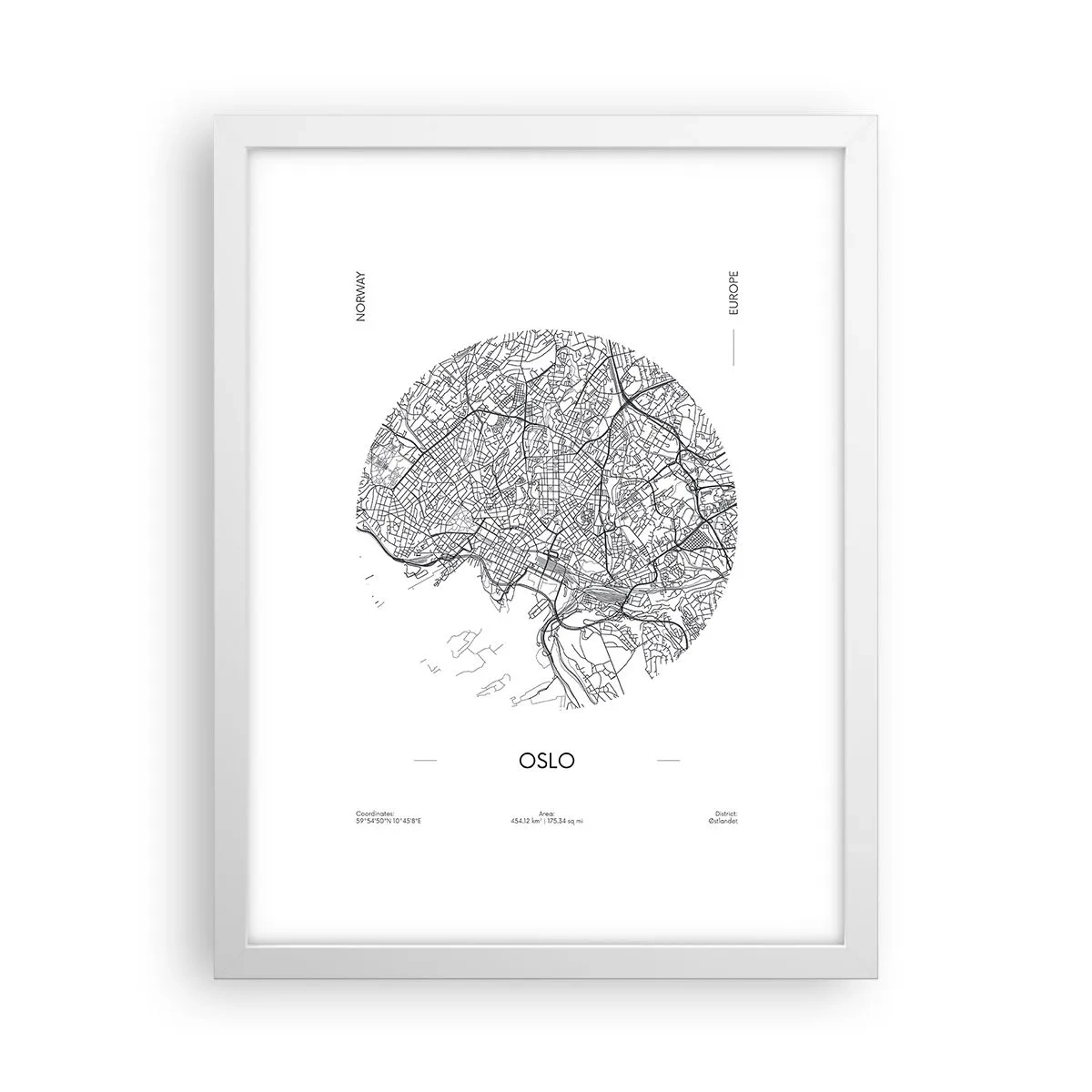 Affiche dans un cadre blanc - Poster - Anatomie d’Oslo - 30x40 cm
