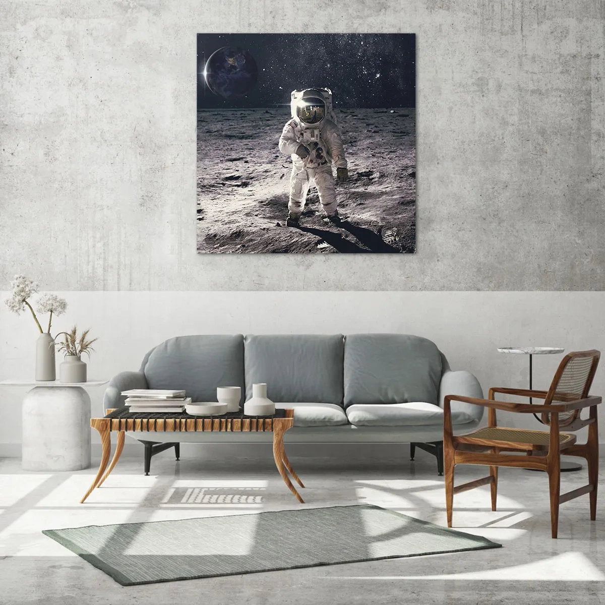 Impression sur verre - Image sur verre - Salutations de la lune - 70x70 cm
