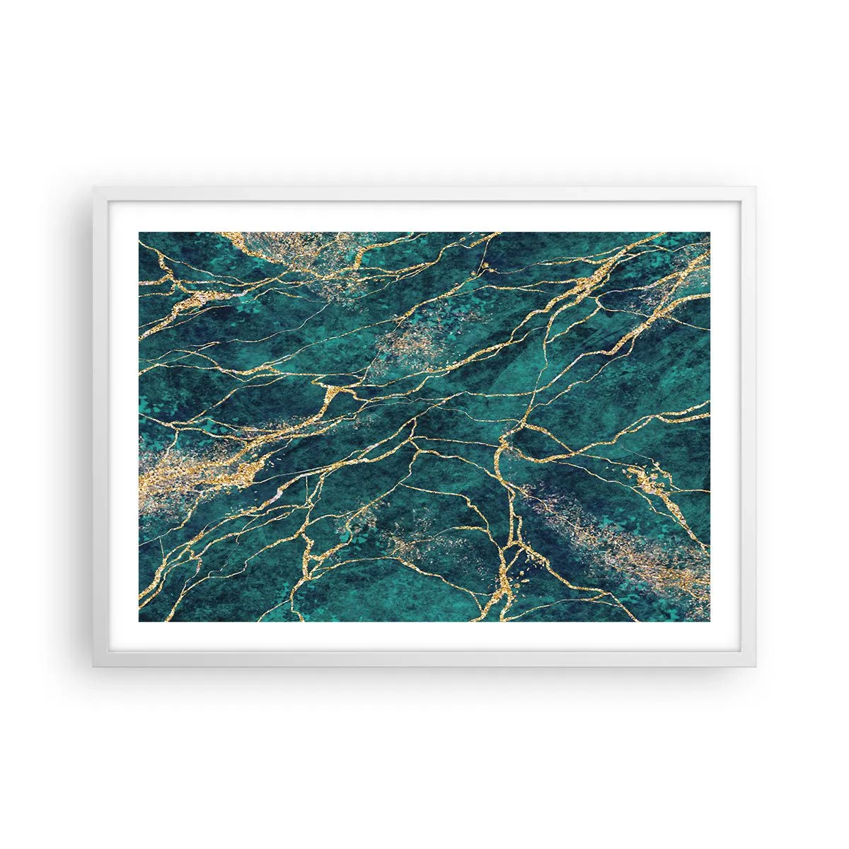 Affiche dans un cadre blanc - Poster - Mine d'or - 70x50 cm