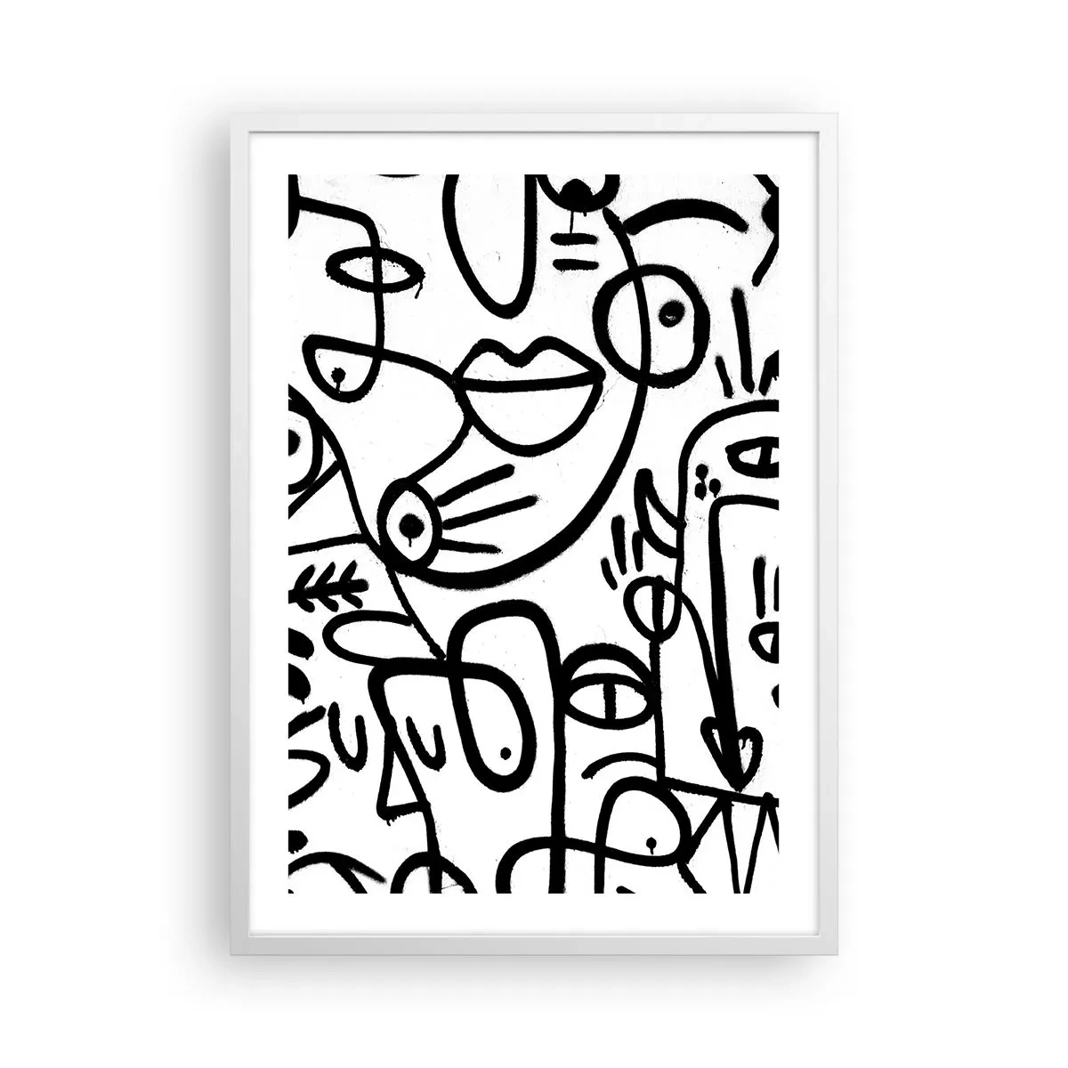 Affiche dans un cadre blanc - Poster - Visages et mirages - 50x70 cm