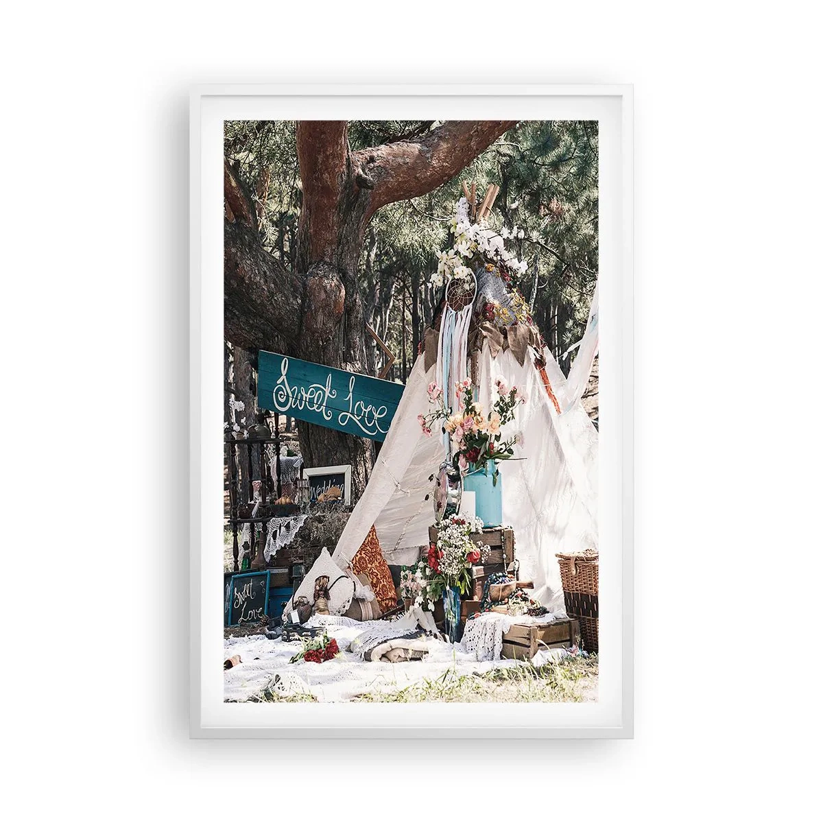 Affiche dans un cadre blanc - Poster - Make love… - 61x91 cm