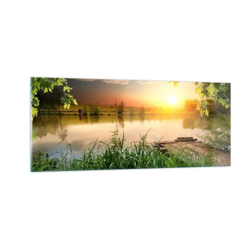 Impression sur verre - Image sur verre - Paysage dans un cadre verdoyant - 100x40 cm