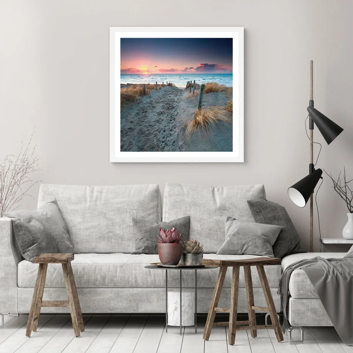 Affiche dans un cadre blanc - Poster - Tu as versé l'éclat de l'arc-en-ciel sur les flots - 30x30 cm