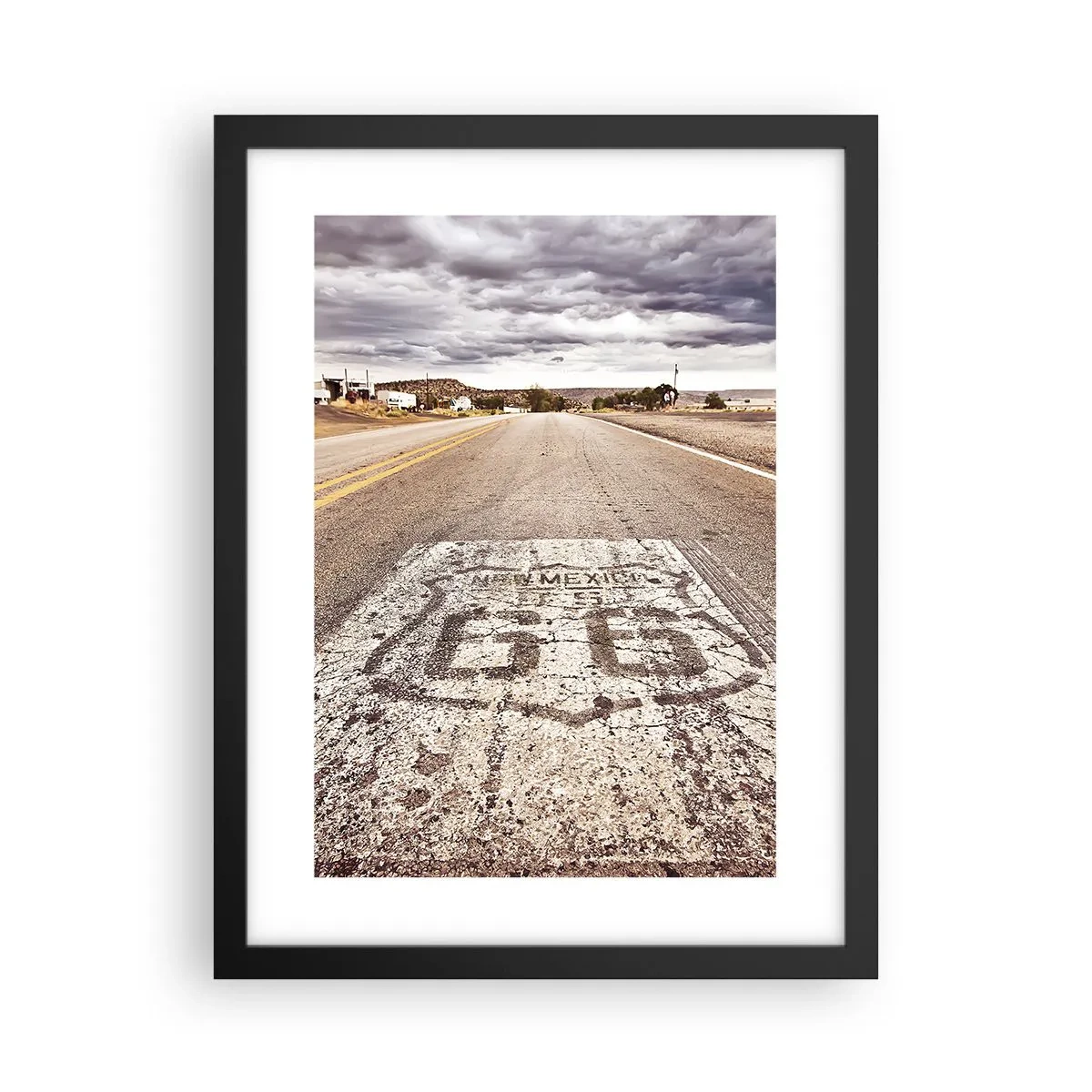 Affiche dans un cadre noir - Poster - Mother Road - une légende américaine - 30x40 cm