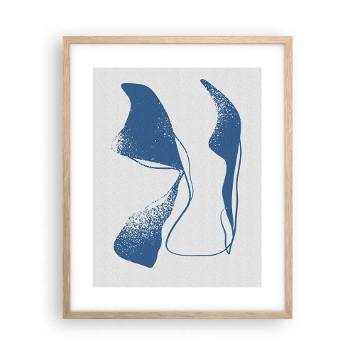 Affiche dans un chêne clair - Poster - Abstraction ailée - 40x50 cm