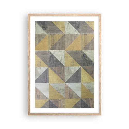 Affiche dans un chêne clair - Poster - Suivant l'angle du triangle - 50x70 cm