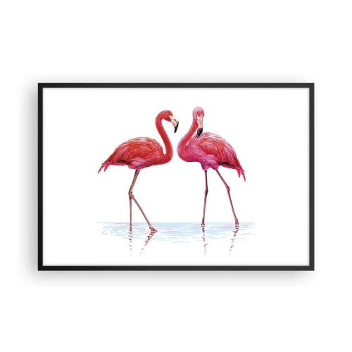 Affiche dans un cadre noir - Poster - Rendez-vous rose - 91x61 cm