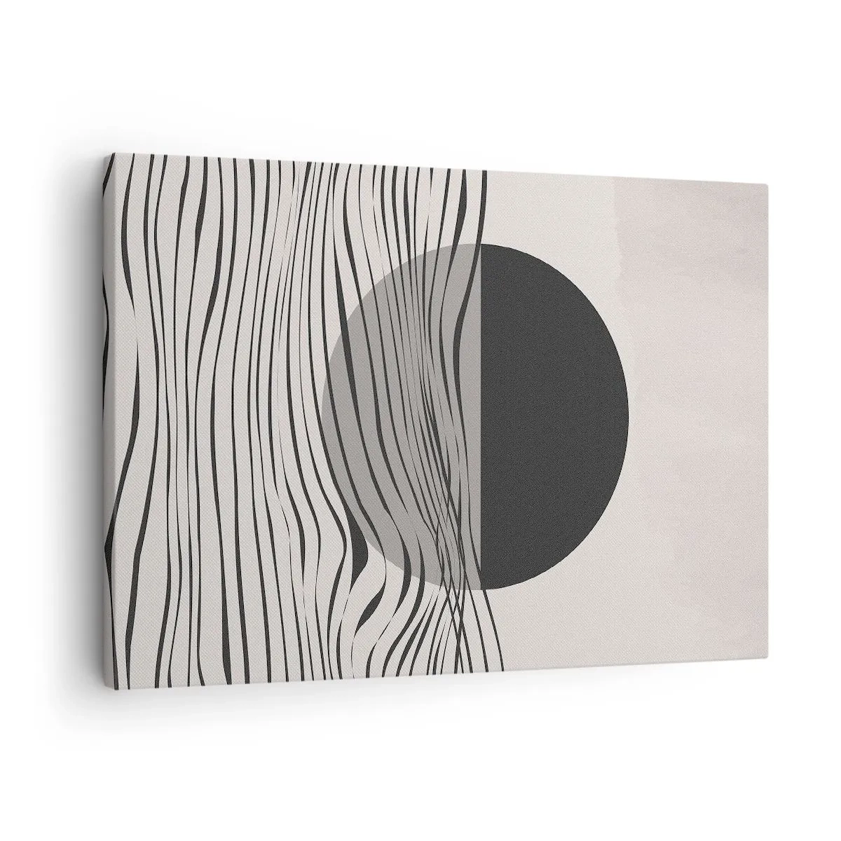 Impression sur toile - Image sur toile - Lignes abstraites et formes géométriques aux couleurs douces - 70x50cm - Demi composition - Décoration murale moderne pour le salon et la chambre ARTTOR