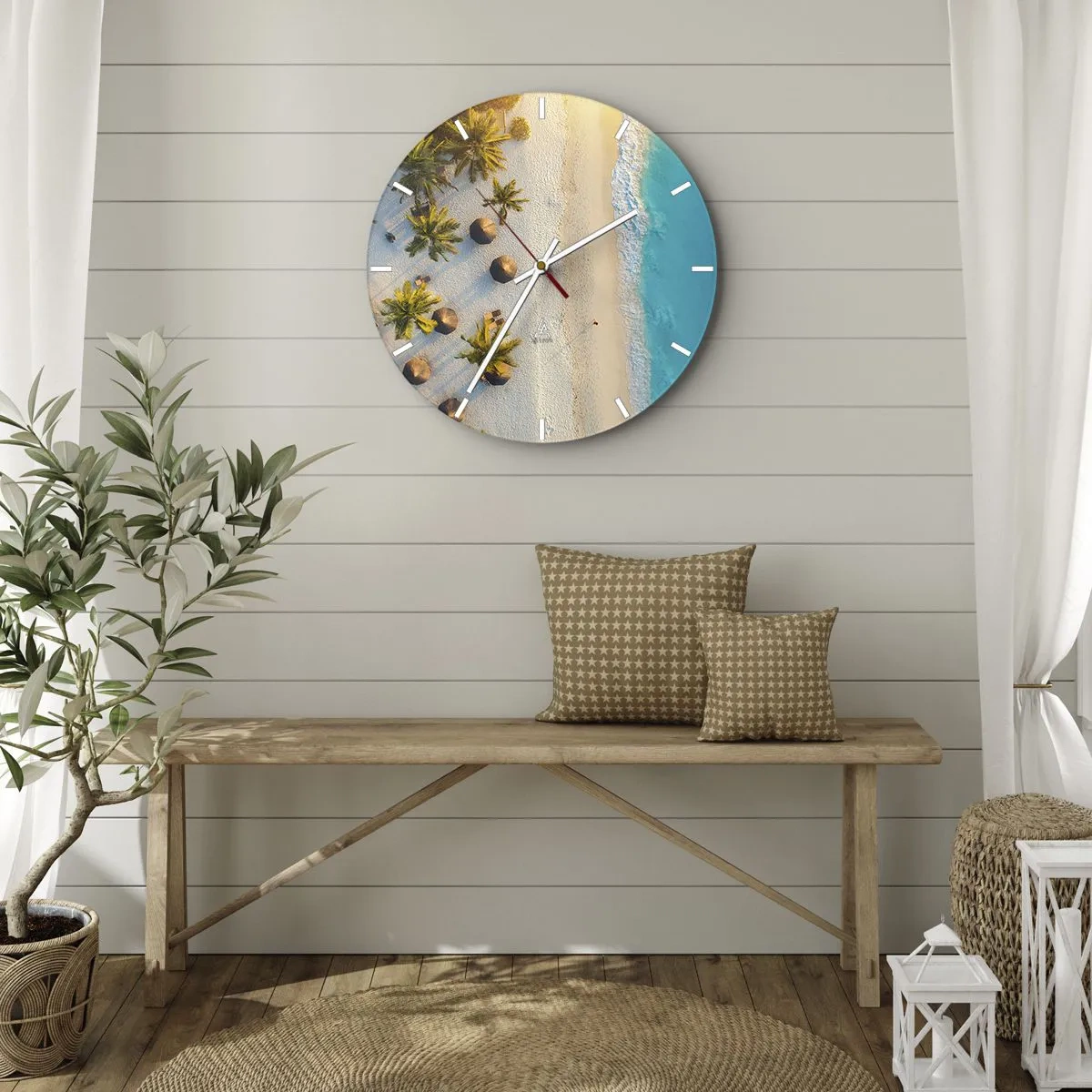 Horloge murale - Pendule murale - Bienvenue au paradis - 30x30 cm