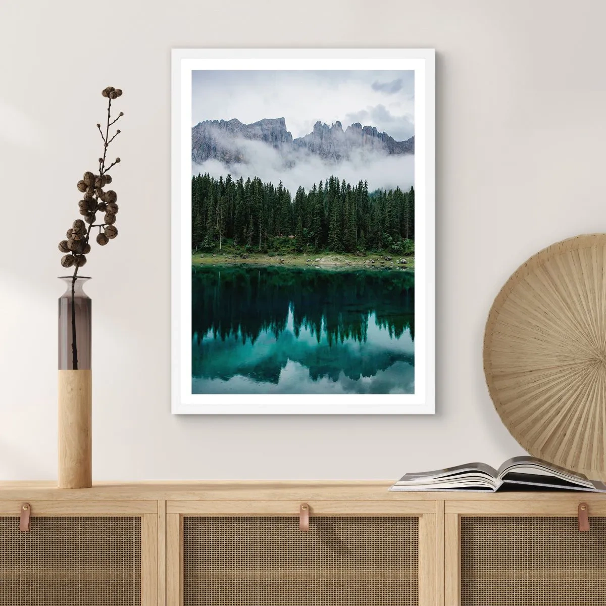 Affiche dans un cadre blanc - Poster - Chut, chut, ne réveillons pas l'eau qui dort - 61x91 cm