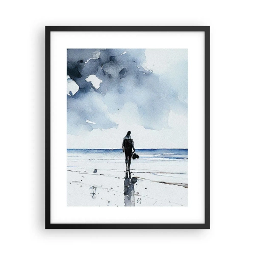 Affiche dans un cadre noir - Poster - Conversation avec la mer - 40x50 cm