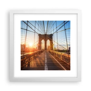 Affiche dans un cadre blanc - Poster - Sur le pont d'or - 30x30 cm