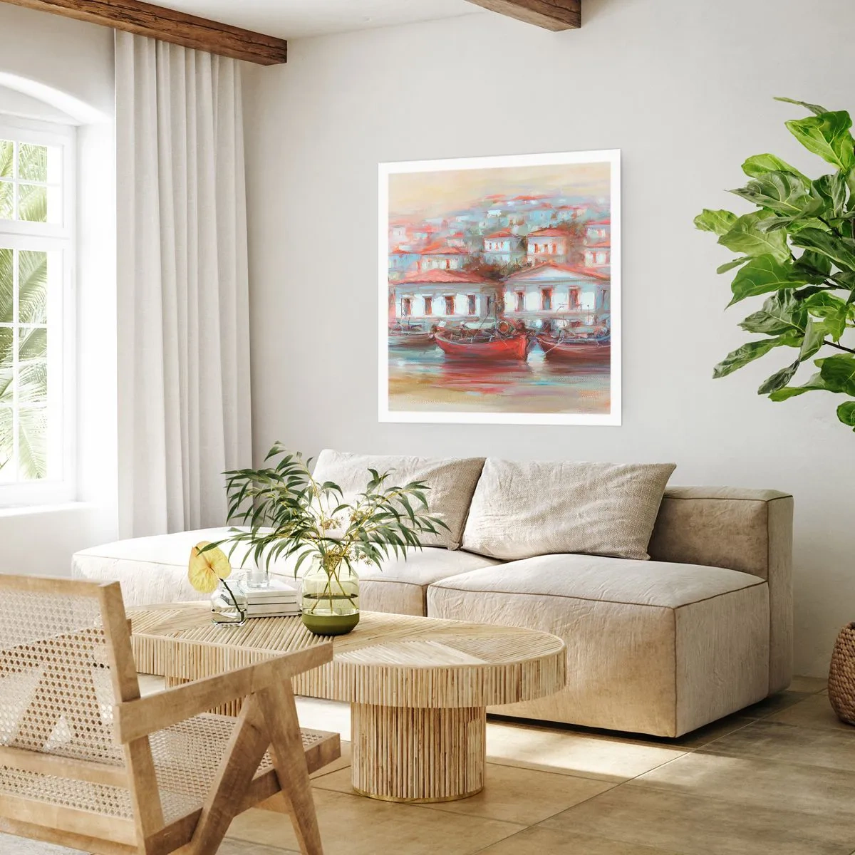 Affiche - Poster - Petite ville heureuse - 30x30 cm