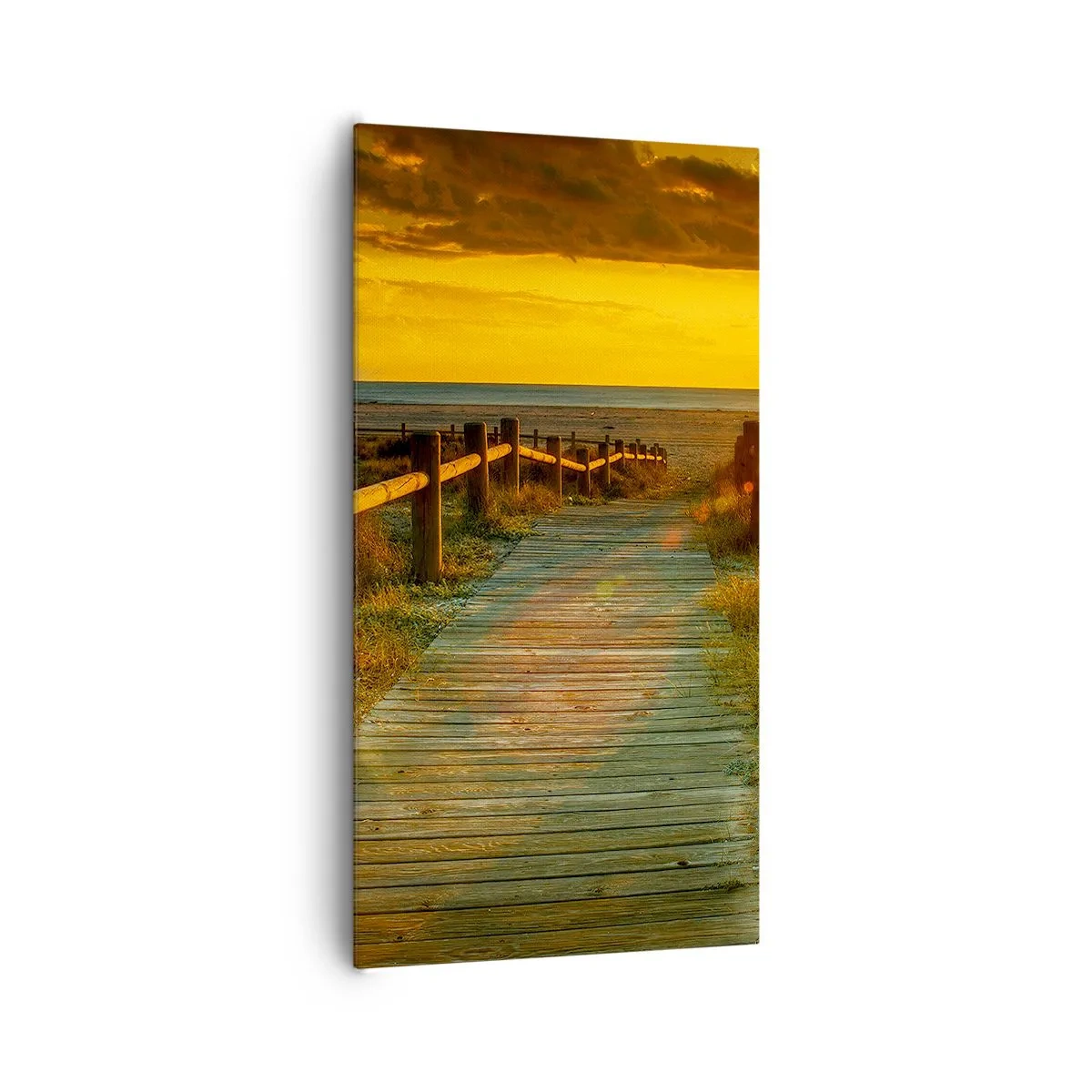 Impression sur toile - Image sur toile - Baigné dans le vieil or - 65x120 cm