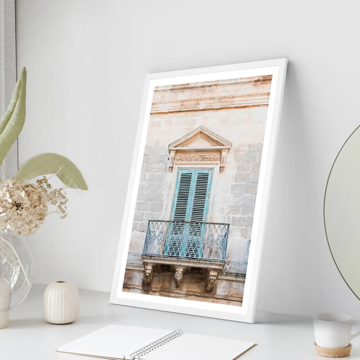 Affiche dans un cadre blanc - Poster - Le charme unique de l'Italie - 70x100 cm