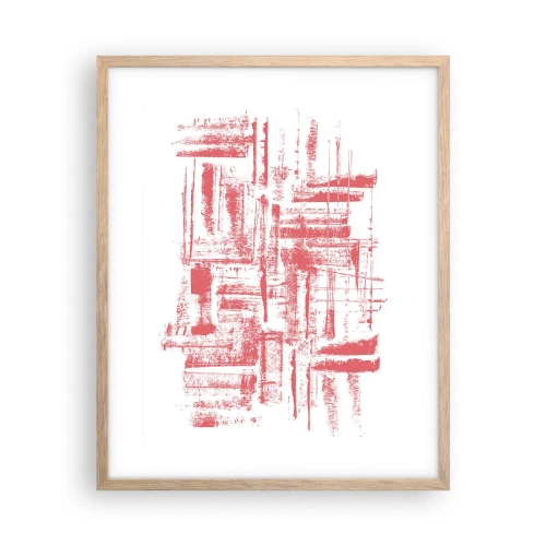 Affiche dans un chêne clair - Poster - La ville rouge - 40x50 cm