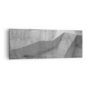 Impression sur toile - Image sur toile - Formes géométriques en béton en gris - 140x50cm - Un vrai challenge - Décoration murale moderne pour le salon et la chambre ARTTOR