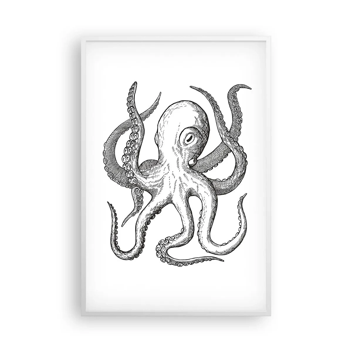 Affiche dans un cadre blanc - Poster - Dansant avec les vagues - 61x91 cm