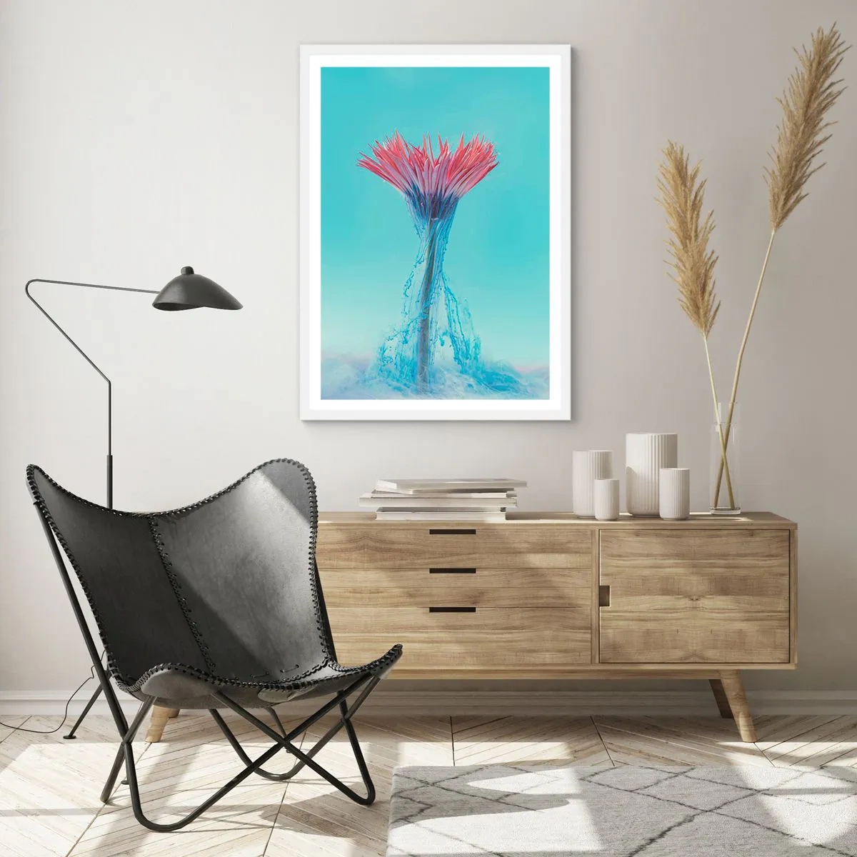 Affiche dans un cadre blanc - Poster - Dans une étreinte vivifiante - 70x100 cm