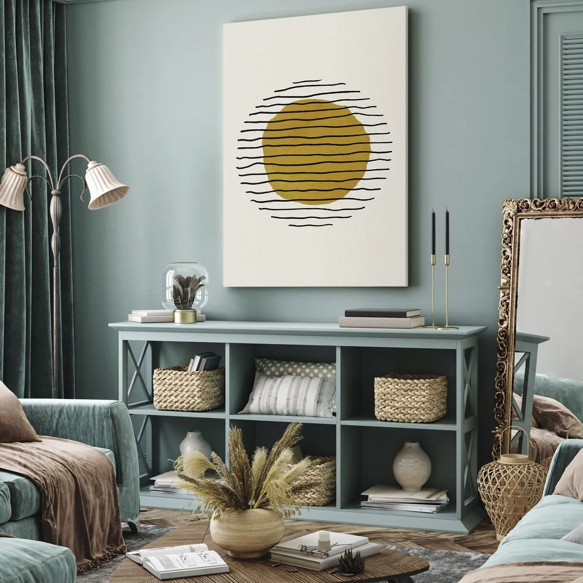 Impression sur toile - Image sur toile - Abstraction tremblante de chaleur - 65x120 cm