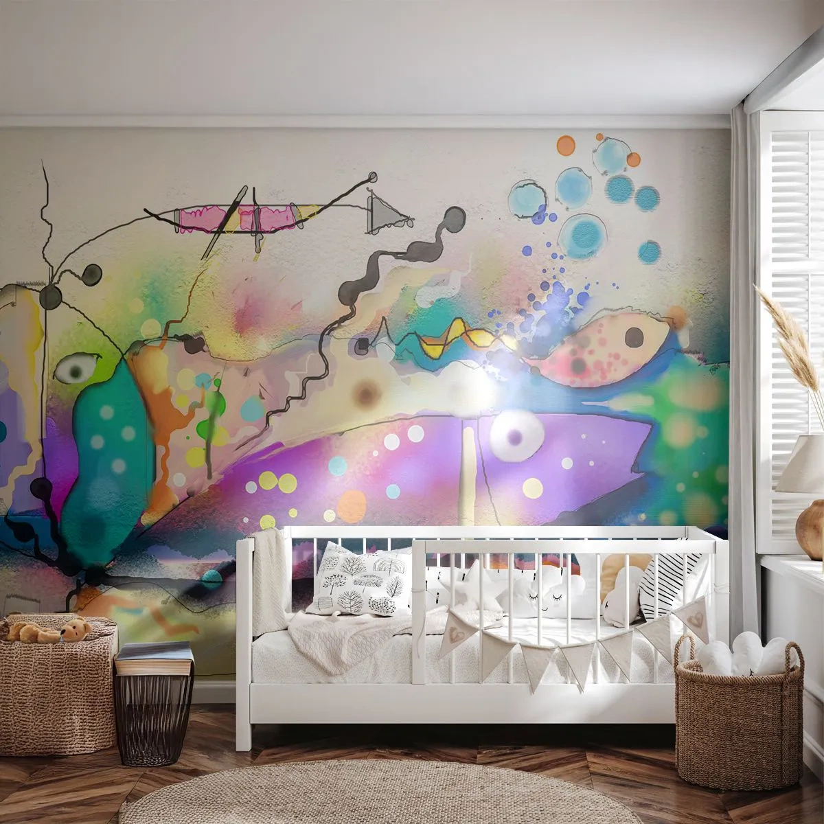 Papier Peint Photo Standard Eco - Sans mots! - Abstraction, Poisson, Graphique - 400x280 cm