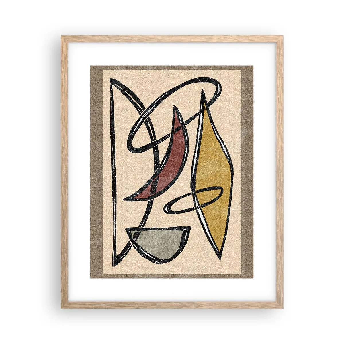 Affiche dans un chêne clair - Poster - Composition – arcs et ovales - 40x50 cm