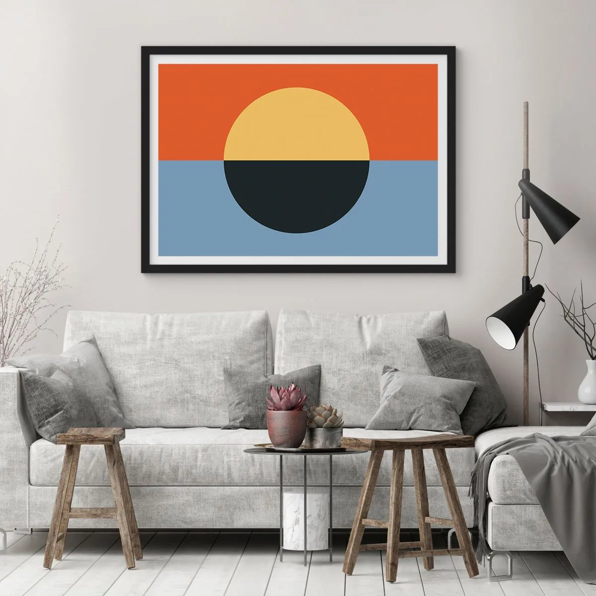 Affiche dans un cadre noir - Poster - Composition de chaleur et de fraîcheur - 50x40 cm
