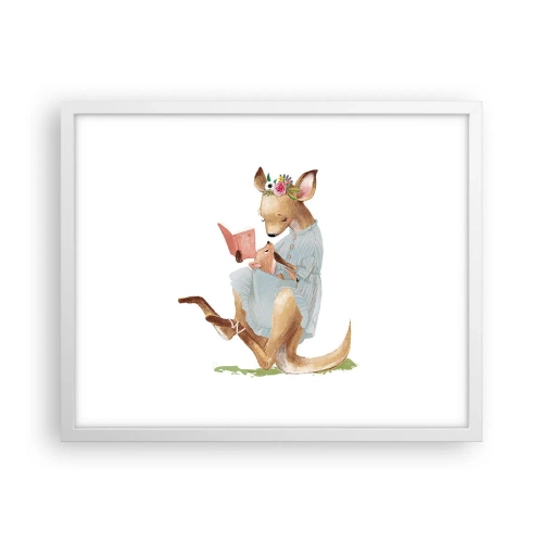 Affiche dans un cadre blanc - Poster - Lis-moi maman - 50x40 cm