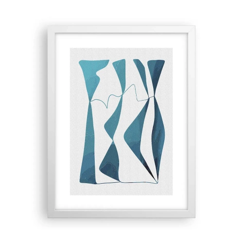 Affiche dans un cadre blanc - Poster - Abstraction : composé turquoise - 30x40 cm