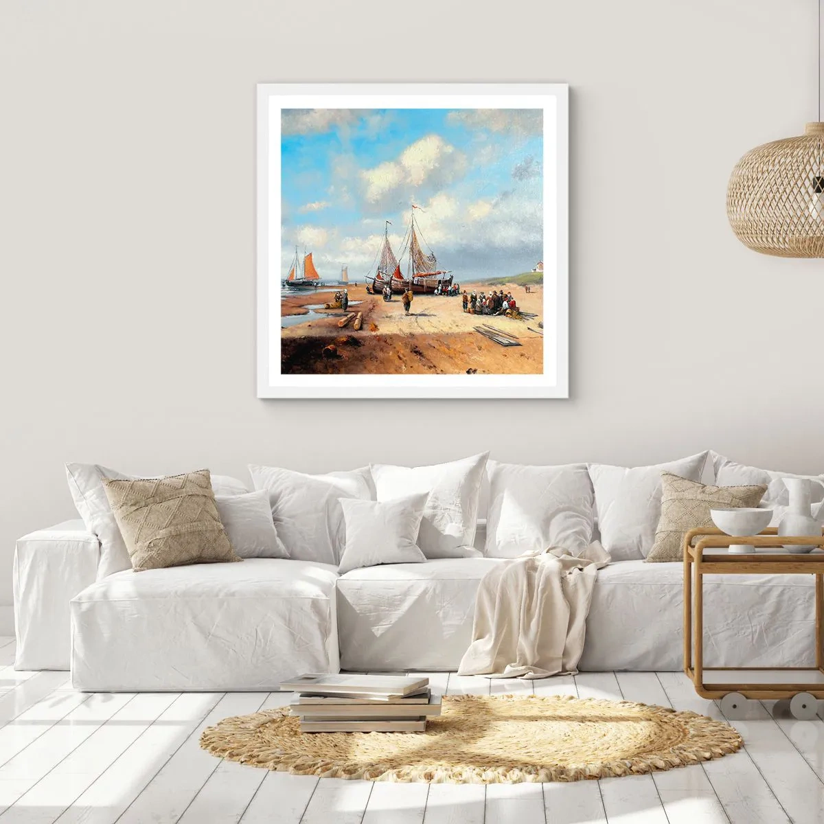 Affiche dans un cadre blanc - Poster - Après une capture réussie - 60x60 cm