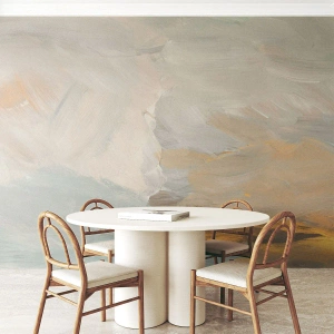 Papier Peint Photo Standard Eco - Coups de pinceau délicats aux couleurs douces - 100x70cm - Abstraction – le pays de la douceur - Décoration murale moderne pour le salon et la chambre ARTTOR