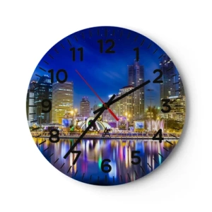 Horloge murale - Pendule murale - Nuit arc-en-ciel de la métropole - 30x30 cm