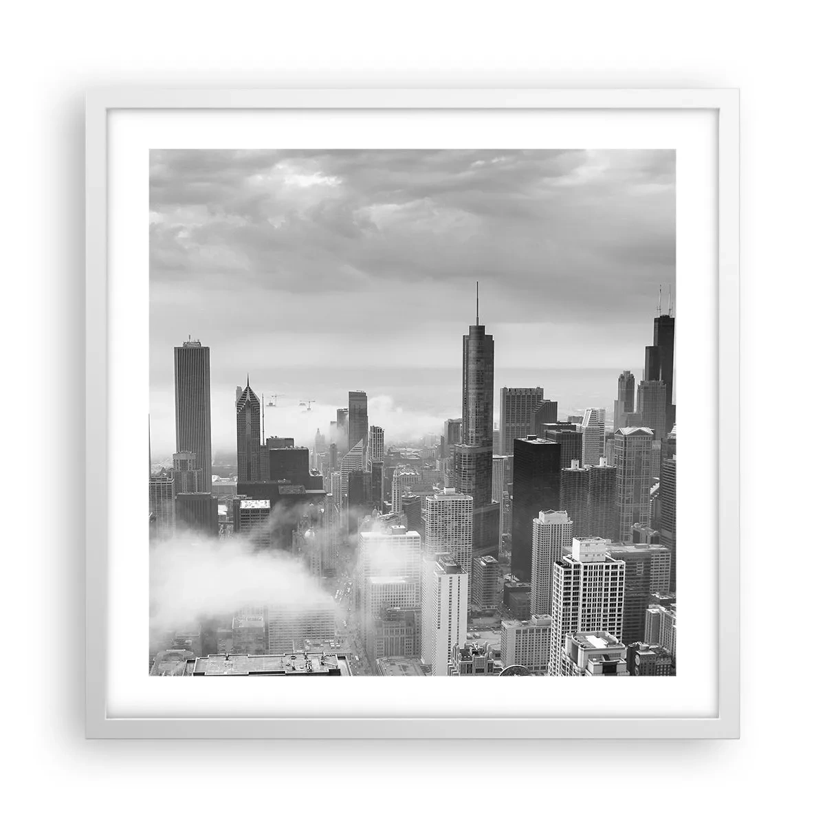 Affiche dans un cadre blanc - Poster - Paysage américain - 50x50 cm