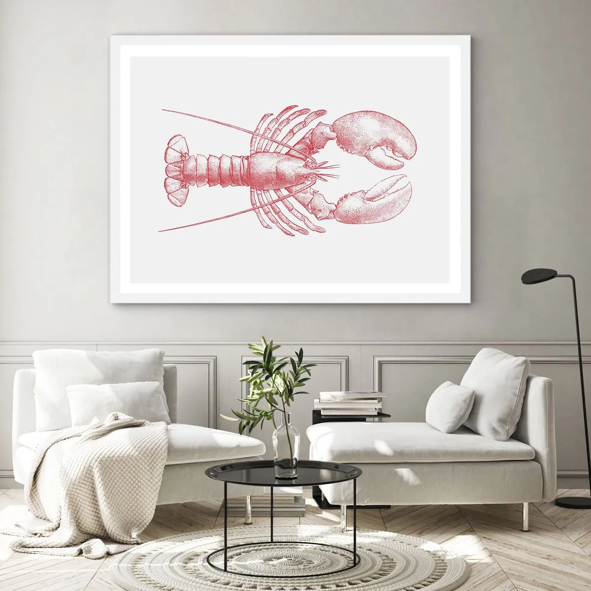 Affiche dans un cadre blanc - Poster - Un homard digne d'Homère - 91x61 cm
