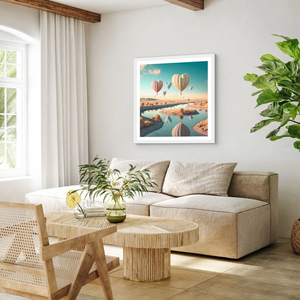 Affiche dans un cadre blanc - Poster - L'amour te permet de t'élever - 40x40 cm