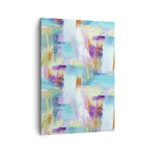 Impression sur toile - Image sur toile - Abstraction colorée avec des coups de pinceau dynamiques - 50x70cm - Labyrinthe reluisant - Décoration murale moderne pour le salon et la chambre ARTTOR