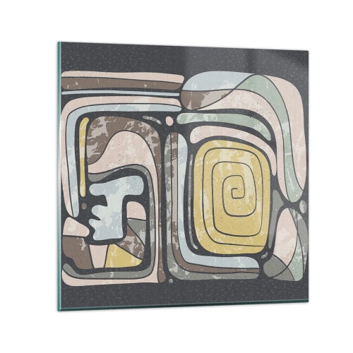 Impression sur verre - Image sur verre - L'abstraction dans l'esprit précolombien - 60x60 cm