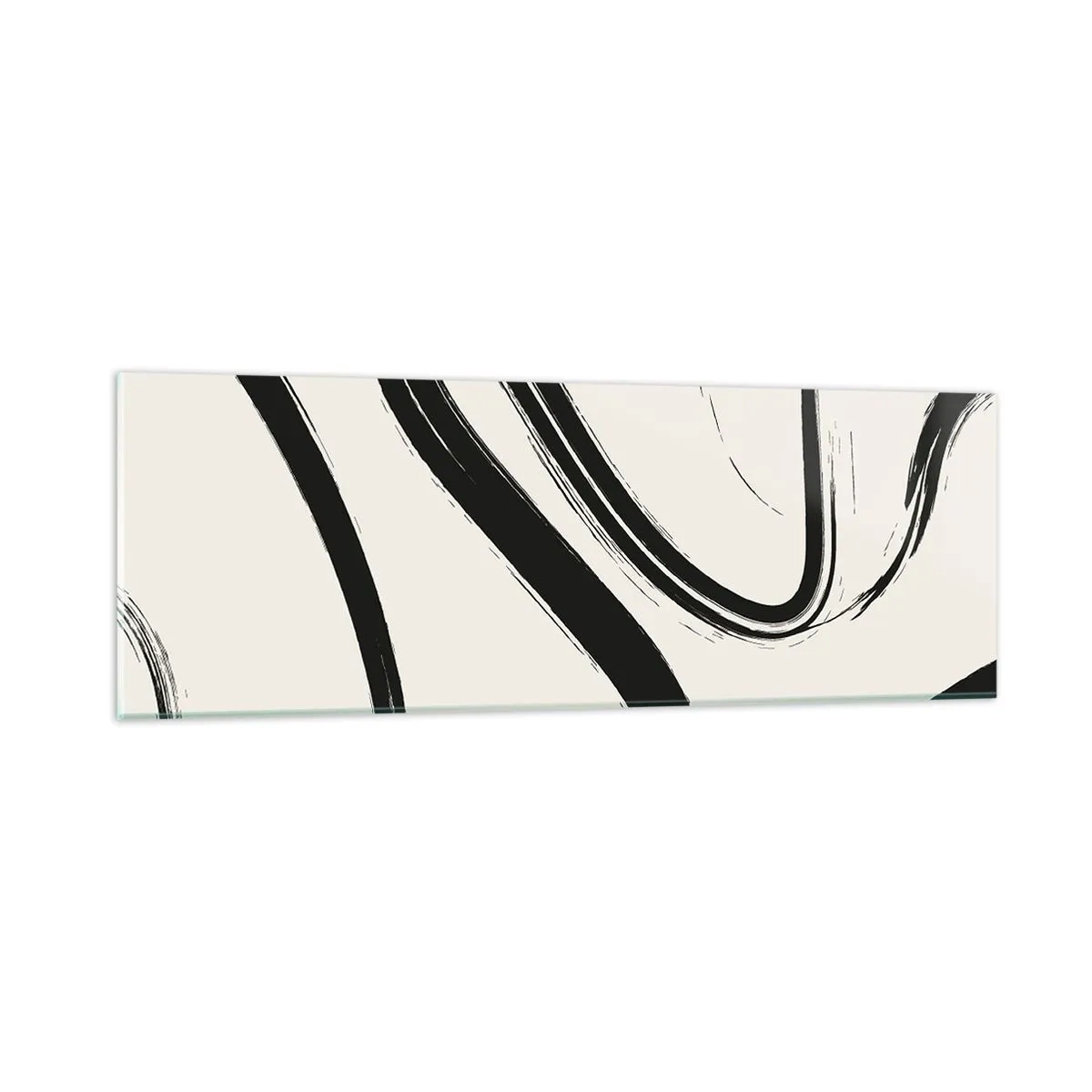 Impression sur verre - Image sur verre - Fantaisie en noir et blanc - 90x30 cm